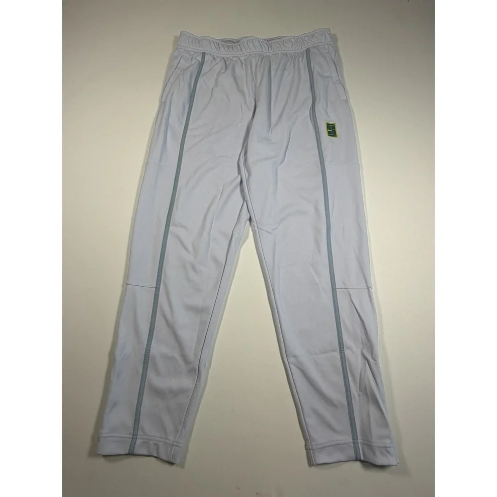 Nike Court Wimbledon Heritage Tennis Pants Warm Up Grey Blue FZ6928 085 Men's L